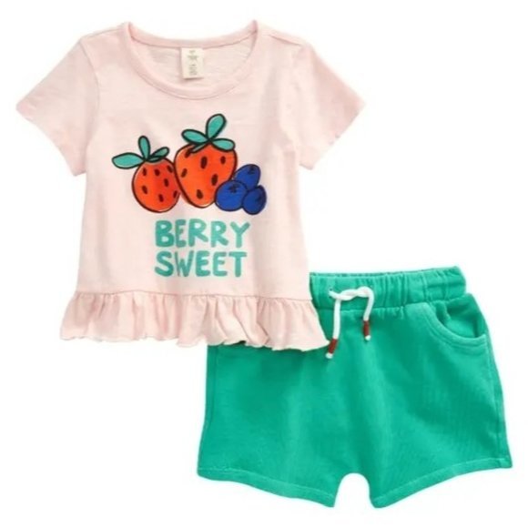 TUCKER + TATE Berry Sweet Graphic Tee & Shorts Set Infant - Picture 1 of 3